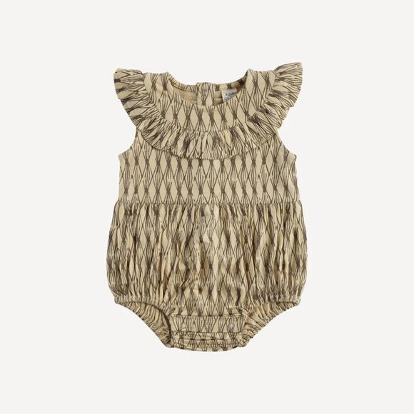 NWT Kate Quinn Sketched Argyle Sleeveless Ruffle Bubble 18-24m - Picture 1 of 4